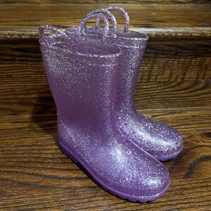 Zoogs Purple Glitter Rainboots Kids Sz 1